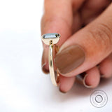 2 CT Emerald Cut Black Green Moissanite Engagement Ring, 10K Yellow Gold Bezel Ring, Closed Basket Ring, Green Stone Ring, Color Stone Rings