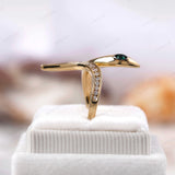 10K Gold Lab Diamond Snake Ring Round Cut Channel Set Serpent Ring Dainty Snake Rings Minimalist Snake Ring 1 Year Anniversary Gift