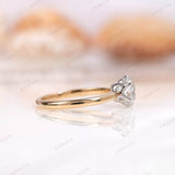 Elongated Cushion Moissanite Ring, Old Mine Cut Ring, Two Tone Gold Ring, Vintage Wedding Ring, Georgian Style Ring, Old Cut Rings