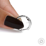 18k White Gold Round Lab Grown Diamond Hoop Earrings For Women, Statement Earrings, Diamond Huggie Hoop Earrings, Cluster Diamond Earrings