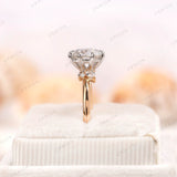 Round Brilliant Cut Lab Grown Diamond Engagement Ring, Cluster Diamond Rings, Multi Diamond Ring, 8 Prong Solitaire Ring, Two Tone Gold Ring