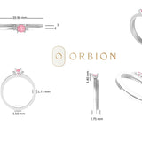 3.5 MM Cushion Cut Fancy Intense Pink Lab Grown Diamond Moissanite Accent Stones Engagement Ring Set, 10K/14K/18K Solid White Gold Rings