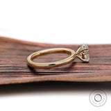 Oval Moissanite Engagement Ring in Yellow Gold Simple Rings For Women Promise Ring Oval 4 Prong Ring Dainty Oval Martini Setting Ring