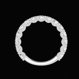 Brilliant Cut Round Moissanite Pave Set 3/4 10K/14K/18K Solid Gold Eternity Band, Moissanite Wedding Band, Stacking Band For Women