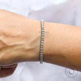 10k Solid Gold Lab Diamond Tennis Bracelet, Unique Lab Grown Studded Classic Bracelet, Round Diamond Wedding Tennis Bracelet