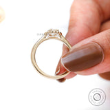 5MM Round Lab Grown Diamond 18K Yellow Gold Engagement Ring | Unique Snowdrift 4 Prong Diamond Cluster Promise Ring | Wedding Ring for Her