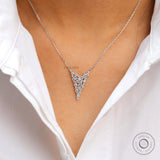 Contemporary Diamond Cluster Exclusive Necklace, Unique Falling Sparkling Nectar Pendant,  Lab Grown Diamond Waterfall Statement Necklace