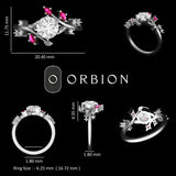 A Touch of Nature: Flower Design Lab Diamond Ring with Ruby and Moissanite Details, One-of-a-Kind Nature-Inspired Diamond Ring, Gift For Her