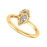 Old Mine Cut Pear Moissanite Ring, 14K Yellow Gold Claw Prong Pear Engagement Ring, Moissanite Ring Gold, Promise Ring Gold