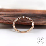 1.6 MM Round Moissanite Wedding Band, Rose Gold, 3/4 Eternity Wedding Band Women, U Prong Diamond Matching Band, Delicate Anniversary Band