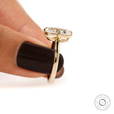 OMC Bar Culet Elongated Cushion Lab Diamond Engagement Ring in 14k Yellow Gold Compass Setting 2 Carat Antique Cut Lab Grown Diamond Ring