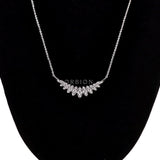 Contemporary Modern Style Flying Pendant Necklace, Marquise Design Lab Grown Diamond Necklace, 10K/14K/18K Gold Feather Chain Necklace