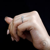 Vintage Multi Stone Curved Moissanite Band, Unique 14K white gold Curved band art deco diamond ring Matching Stacking band Promise Ring