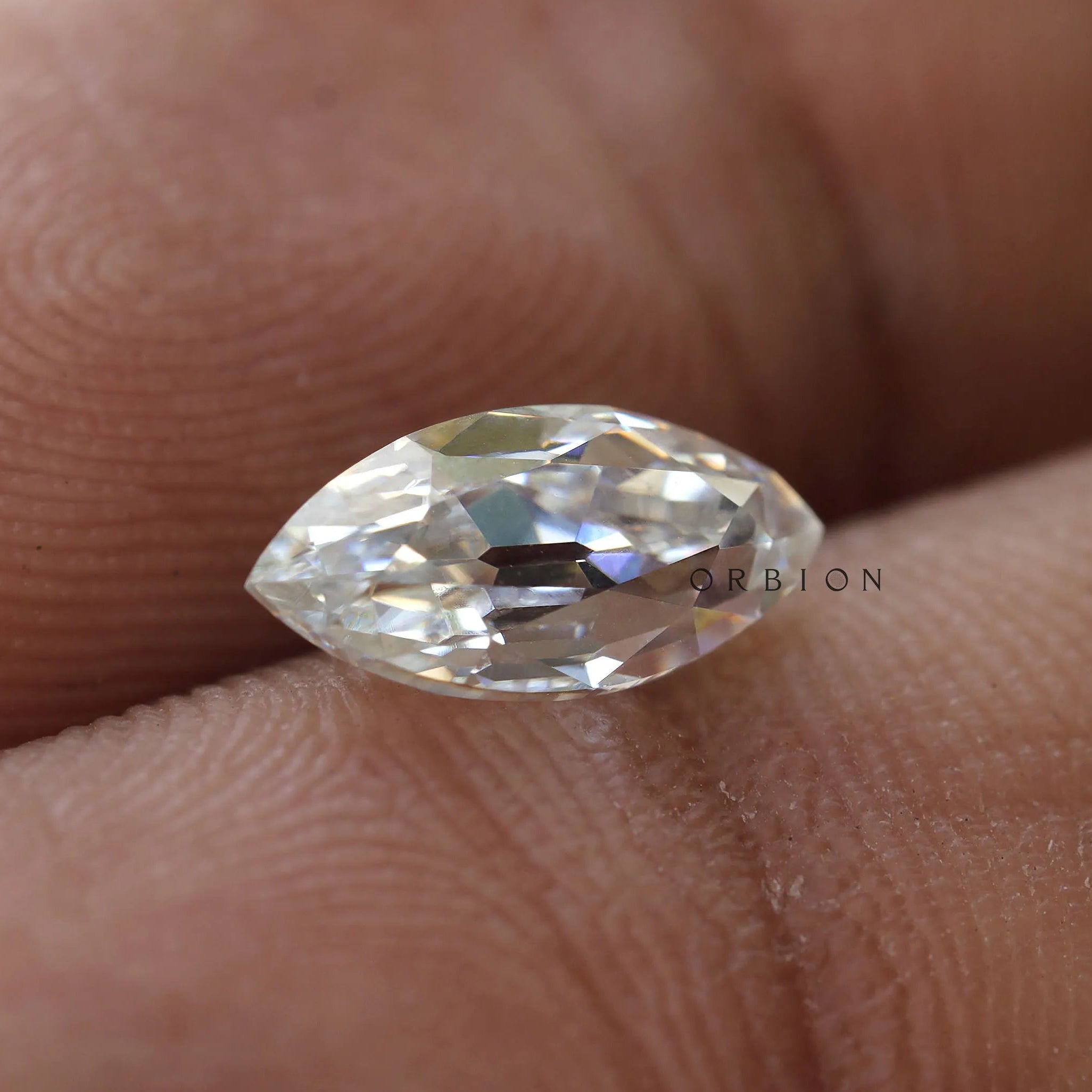 Marquise shape moissanite showcasing brilliance and clarity