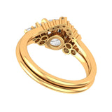 2Ct Solitaire Round Cut DEF Moissanite Ring Set With Matching Band, 10K/14K/18K Solid Gold Engagement Rings, Promise Rings, Wedding Ring Set