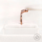 Elegant Rose Gold Wishbone Wedding Ring Set with Sparkling Moissanite Chic Chevron Wedding Band in 14K Rose Gold Contour Diamond Ring