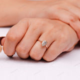 1 Carat Pear Shape Lab Grown Diamond Ring / Pear Cut Diamond Solitaire Engagement Ring / 14K Rose Gold Ring, Cathedral Ring, Gift For Her