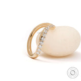 Curved Diamond Band, Curved Wedding Band, Round Lab Diamond / Moissanite Wedding Band, Half Eternity Band For Women, Chunky Wave Ring