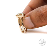 Elongated Old Mine Cut Cushion Champagne Moissanite Wedding Bridal Ring 14k Yellow Gold Double Shank Color Moissanite Statement Ring