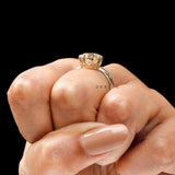 3 Ct OEC Moissanite Ring, Off White Stone 8 prong Ring, Georgian Style Ring, Solid Yellow Gold Knife Edge Ring, Vintage Solitaire Ring