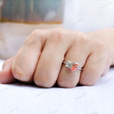 Toi Et Moi Engagement Ring Lab Diamond Double Stone Ring Real Lab Grown Diamond Ring Pear & Princess Ring, Elegant Color Diamond Ring