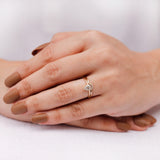 Dazzling Pear Lab Diamond Engagement Ring Duo - Delicate Yellow Gold Bridal Set, Elegant Nesting and Stack Rings, Dainty Ring Set