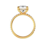 3.5 CT Brilliant Radiant Cut Moissanite Ring, 10K/14K/18K Yellow Gold Moissanite Pave Set Engagement Ring, Hidden Halo Ring, Wedding Ring