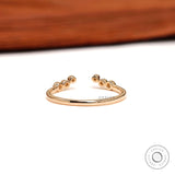 Unique Open Wedding Band Moissanite 10K 14K Gold Unique Curved Wedding Band Stacking Matching Ring Open Band Wedding Ring Gift for Women