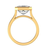 5.4 CT Asscher Cut Moissanite Ring For Women, 10K/14K/18K Yellow Gold Ring, Bezel Engagement Ring, Solitaire Ring Gold, Promise Ring For Her