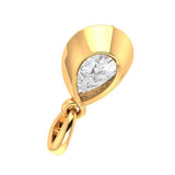 Pear Cut Moissanite Pendant, GHI Color Stone Pendant, Old Mine Cut Pendant, Antique Georgian Pendant, Gold Pendant, Teardrop Pendant For Her