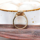 OMC Pear Moissanite Ring, Unique Bezel Set Pear Engagement Ring, Unique Large Rings, Old Mine Cut Ring, Cathedral Rings, Promise Ring Gold