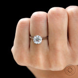 IGI Certified 2 Ct Round Cut Lab Diamond Ring Unique Solitaire 14k White Gold Lab Grown Diamond Moissanite Engagement Wedding Promise Ring