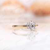 Elongated Cushion Moissanite Ring, Old Mine Cut Ring, Two Tone Gold Ring, Vintage Wedding Ring, Georgian Style Ring, Old Cut Rings