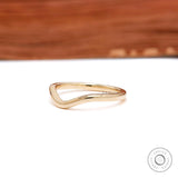 Unique curved wedding band solid gold minimalist ring pure gold wedding ring matching band stacking ring wedding band gift for her