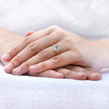 Antique Old Mine Cut Cushion Moissanite Bezel Engagement Ring 14k Yellow Gold Vintage Solitaire Ring Unique Wedding Anniversary Ring