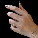 OMC Half Eternity 7 Stone Moissanite Band, Vintage Style Stacking Band, 14k Yellow Gold Band, Seven Stone Wedding Band, Antique Cut Ring