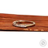 Emerald Cut Moissanite/Lab Diamond Half Eternity Band, Shared Prong Diamond Band, East West Emerald Cut Band, Dainty Stacking Band Gold