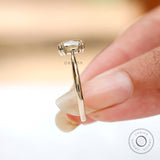 1.5 CT Elongated Cushion Champagne Moissanite Wedding Ring Cathedral Shank Solitaire Ring Unique Color Moissanite Engagement Ring