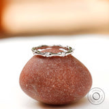 10K/14K/18K White Gold Full Eternity Band, Minimalist Bamboo Ring, Moissanite Wedding Band, Stacking Band, Dainty Ring Gold, Gift For Her