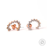 Elegant Bridal Hoop Earrings in Shimmering Gold and Diamonds, Luxurious Lab-Created Diamond Hoop Earrings, Diamond Hoop Studs, Birthday Gift