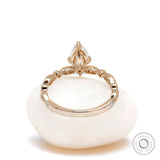 Elegant Marquise Moissanite Ring - Art Deco Vintage Style in Yellow Gold, Handcrafted Vintage Glamour in Gold, Timeless Beauty