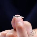 14K White Gold Moissanite/Lab Diamond Wedding Band, Half Eternity Band, Delicate Stacking Band, Wedding Band Women, Dainty Women Ring