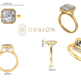 5.4 CT Asscher Cut Moissanite Ring For Women, 10K/14K/18K Yellow Gold Ring, Bezel Engagement Ring, Solitaire Ring Gold, Promise Ring For Her