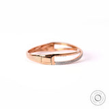 Round Lab Grown Diamond Crossover Bangle Bracelet For Women, 10k/14k/18k Solid Gold Bracelet, Rose Gold Diamond Bracelet, Anniversary Gift