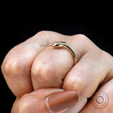 14K Solid Gold Diamond Snake Ring, Everyday Wear Serpent Ring, Anniversary Gift, Dainty Snake Rings for Women, Animal Jewelry, Gift For Her