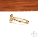 Unique Half-Bezel Floating Style Ring, 2 Ct Oval Dark Champagne Moissanite Wedding Ring, Smooth and Sleek Half Bezel Engagement Ring for Her