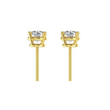 1CT 14k Yellow Gold Round Cut Moissanite Stud Earrings For Women, Moissanite Earrings, Gold Earrings For Wedding, Stud Earrings For Her