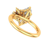 Marquise cut Moissanite engagement ring vintage yellow gold Unique Cluster engagement ring women diamond wedding Bridal Anniversary gift