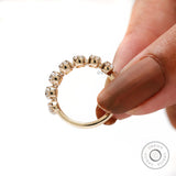 OMC Half Eternity 7 Stone Moissanite Band, Vintage Style Stacking Band, 14k Yellow Gold Band, Seven Stone Wedding Band, Antique Cut Ring