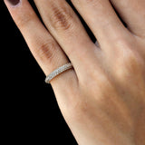 3 Row Full Eternity Wedding Band, Stackable Diamond Wedding Band, Three Row Diamond Band, Anniversary Ring, Elegant Stacking Ring